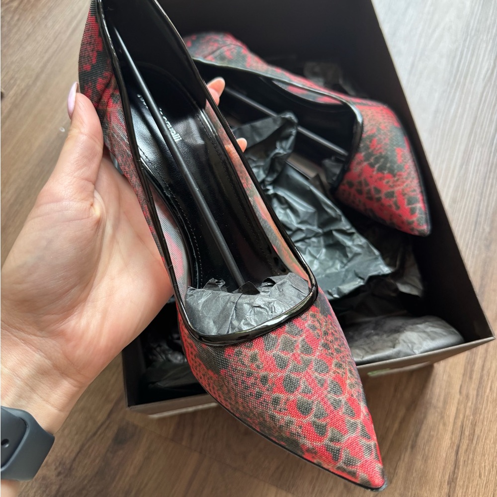 Roberto Cavalli Red and Black Women's Pumps